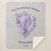 Paarse Conch Shell Sherpa Blanket Sherpa Deken (Voorkant)