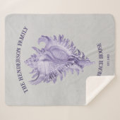 Paarse Conch Shell Sherpa Blanket Sherpa Deken (Voorkant (horizontaal))