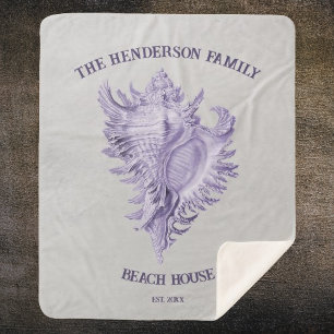 Paarse Conch Shell Sherpa Blanket Sherpa Deken