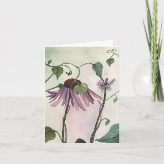 Paarse Coneflower Notecard Kaart (Voorkant)