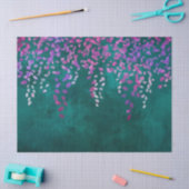 Paarse Confetti over Blauwgroen ontkoppeling Tissuepapier (Craft)