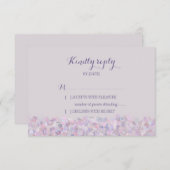 Paarse Confetti Wedding RSVP (Voorkant / Achterkant)