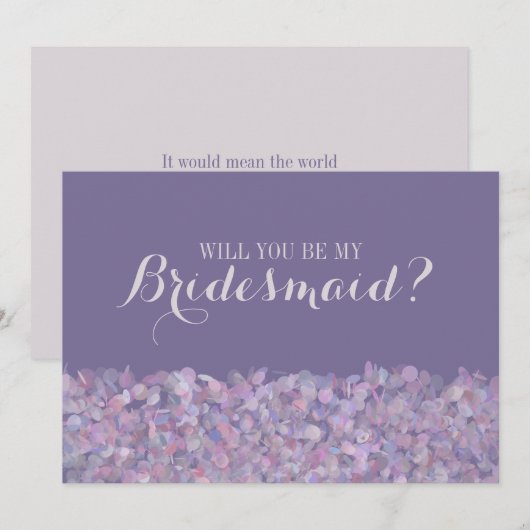 Paarse Confetti... zal je mijn Bridesmaid zijn? Kaart (Voorkant / Achterkant)