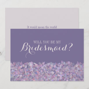 Paarse Confetti... zal je mijn Bridesmaid zijn? Kaart