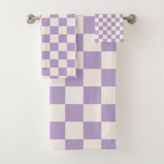 Paarse controle, Checkerboard Patroon, Gecontrolee Bad Handdoek