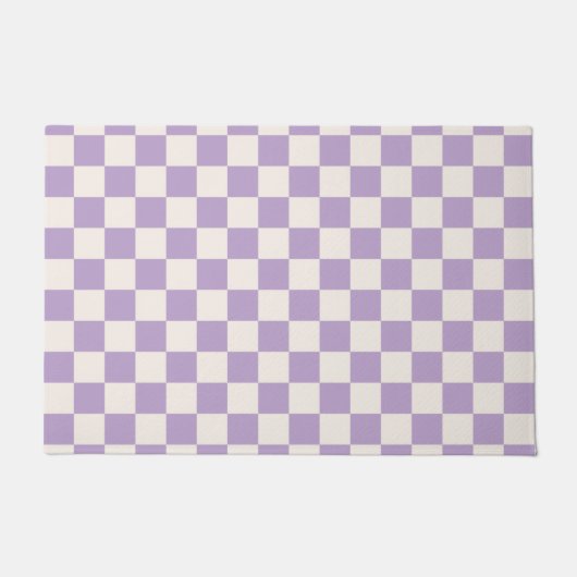 Paarse controle, Checkerboard Patroon, Gecontrolee Deurmat (Voorkant)