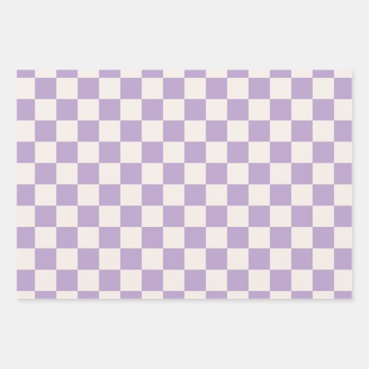 Paarse controle, Checkerboard Patroon, Gecontrolee Inpakpapier Vel (Voorkant 3)