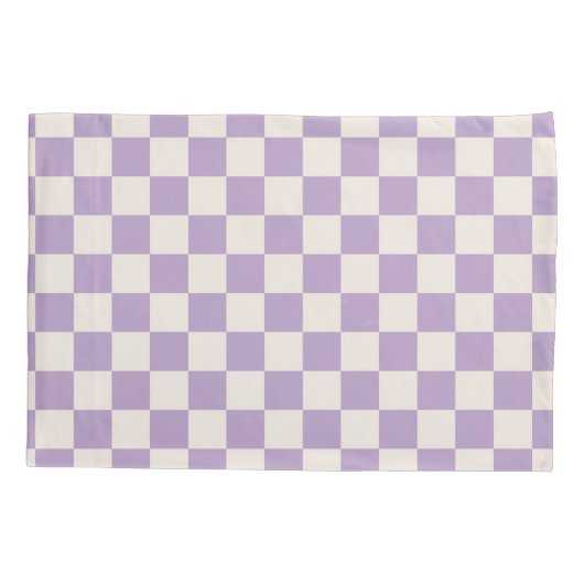 Paarse controle, Checkerboard Patroon, Gecontrolee Kussensloop (Achterkant)