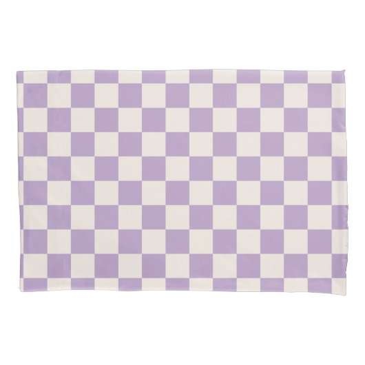 Paarse controle, Checkerboard Patroon, Gecontrolee Kussensloop (Voorkant)