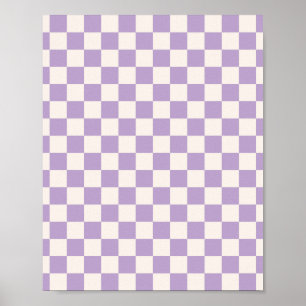 Paarse controle, Checkerboard Patroon, Gecontrolee Poster