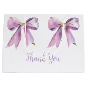 Paarse Coquette Bow Baby shower Groot Cadeauzakje