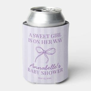 Paarse Coquette Bow Pastel Baby shower Favoriet Blikjeskoeler