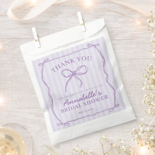 Paarse Coquette Bow Pastel Vrijgezellenfeest Desse Bedankzakje