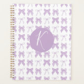 Paarse Coquette Bow Personaliseer Planner (Voorkant)