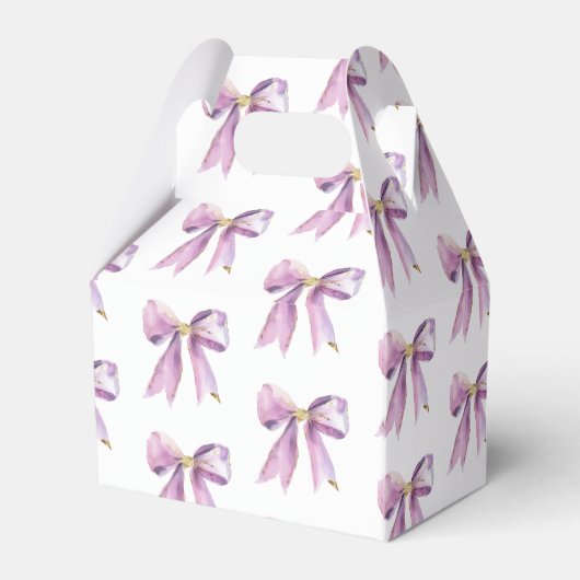 Paarse Coquette Bow Verjaardagsfeest Bedankdoosjes (Achterkant)