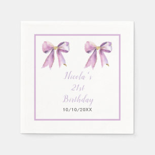 Paarse Coquette Bow Verjaardagsfeest Servet
