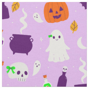 paarse coquette halloween cute strik skull geest stof