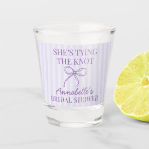 Paarse Coquette Strik Plak Knoop Bruidsfeest Favor Shot Glas