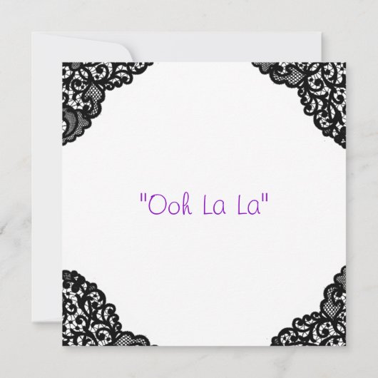 Paarse corset en zwarte leace-lade kaart (Achterkant)