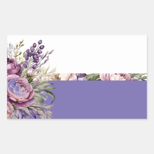Paarse Cottage Floral Cadeau Sticker (Voorkant)