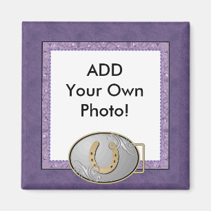 Paarse Cowgirl Bandana Photo Magnet Magneet