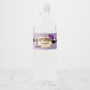 Paarse Cowgirl, Westerne Birthday Party Waterfles Etiket