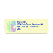 Paarse Coyote Wolf Southwestern Design Etiket (Voorkant)