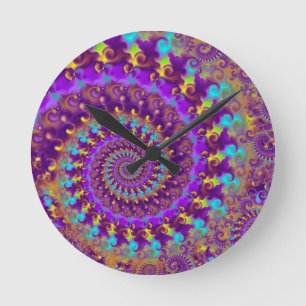 Paarse Crazy Fractal Ronde Klok