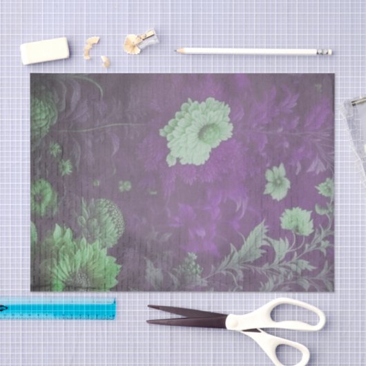 Paarse & Cream Bloemen Scrapbook Papier (Craft)
