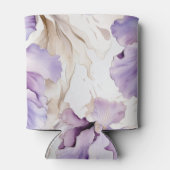 Paarse Crème Iris Flowers Blikjeskoeler (Achterkant)