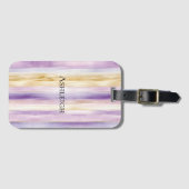 Paarse Crème Iris Strepen Bagagelabel (Voorkant (horizontaal))