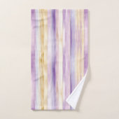 Paarse Crème Iris Stripes Bad Handdoek (Handdoek)