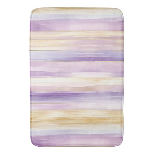 Paarse Crème Iris Stripes Badmat (Voorkant Verticaal)