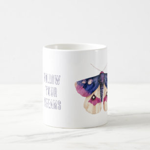 Paarse Crème Roze Vlinder Koffiemok