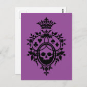Paarse Crest met Briefkaart van de schedel en de t (Voorkant / Achterkant)