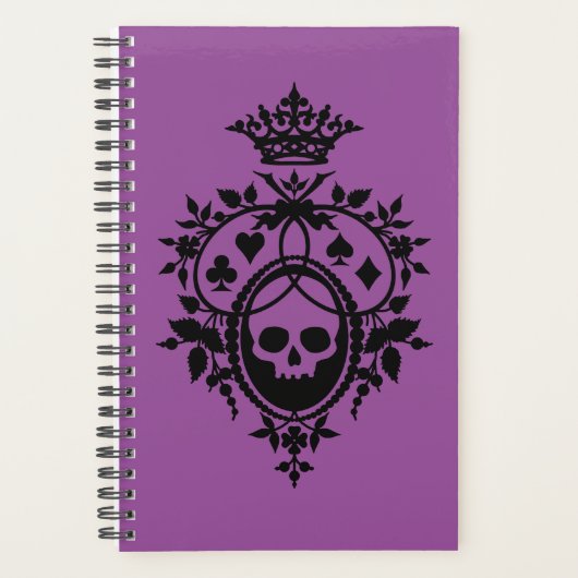Paarse Crest met schedel en trainingspakken Planner (Voorkant)
