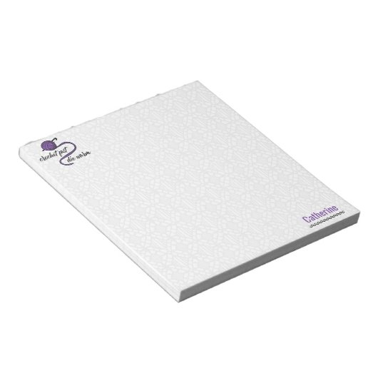 Paarse Crochet Fast, Die Warm Notitieblok (Schuin)