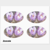PAARSE CROCUS DIE EENVOUDIGER LOPEN ... OVALE STICKER (Vel)