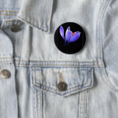 Paarse CROCUS Ronde Button 5,7 Cm (In situ)