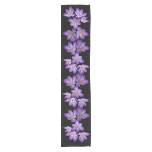Paarse Crocus Short Table Runner Korte Tafelloper (Voorkant)