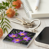 Paarse Crocus Sleutelhanger (Voorkant Rechts)