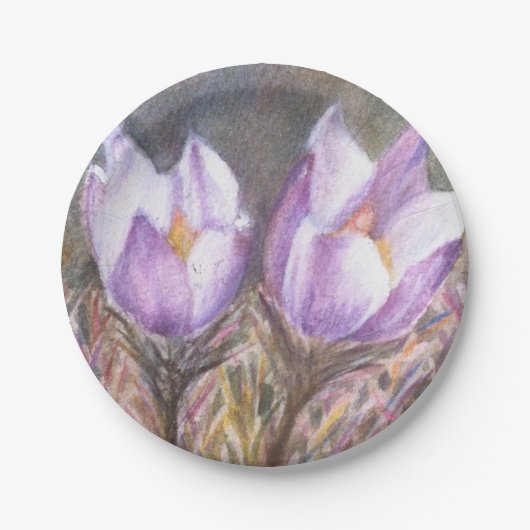 PAARSE CROCUSSEN PAPIEREN BORDJE (Voorkant)