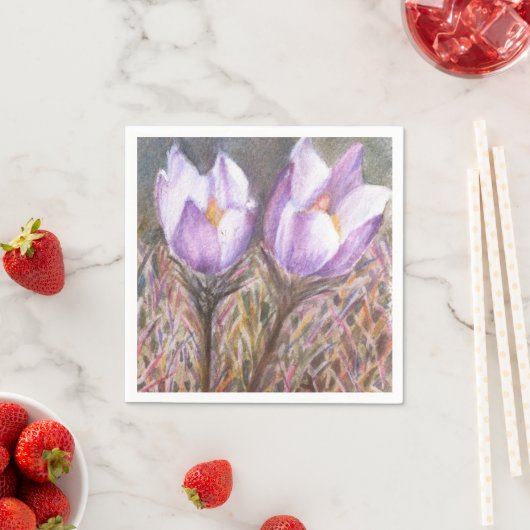 PAARSE CROCUSSEN PAPIERNAPKINS SERVETTEN (Insitu)