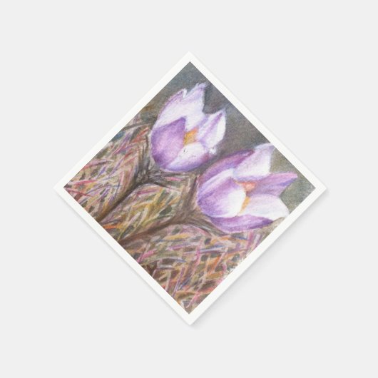PAARSE CROCUSSEN PAPIERNAPKINS SERVETTEN (Hoek)