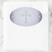 Paarse Cross Damask Flower Envelope Seals Stickers (Tas)