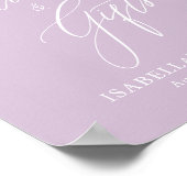 Paarse Cross-Girl Baptisme Kaarten en cadeautjes P Poster (Hoek)