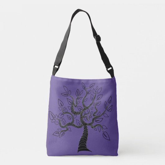 Paarse Crossbody Bag met Tree - Kies Kleur Crossbody Tas (Achterkant)