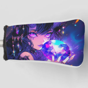 Paarse Crystal Ball Demon Anime Girl Golfheadcover