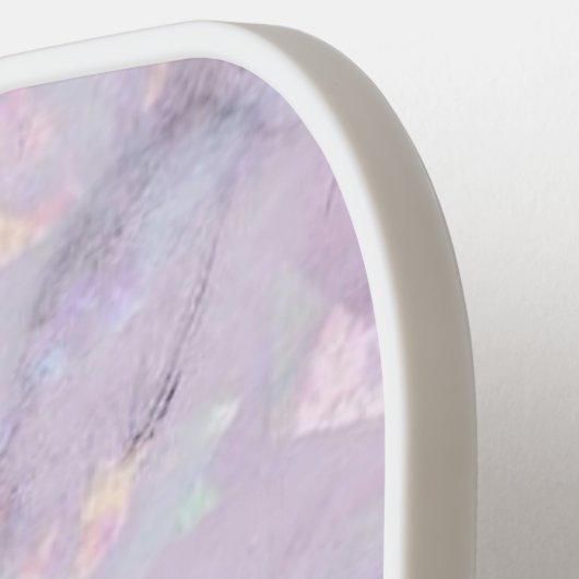 Paarse Crystal Geode Monogram & Naam Persoonlijk Pickleball Paddle (Links Detail)