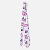 Paarse Crystal Heart Pattern, Valentijnsdag Gift Stropdas (Achterkant)